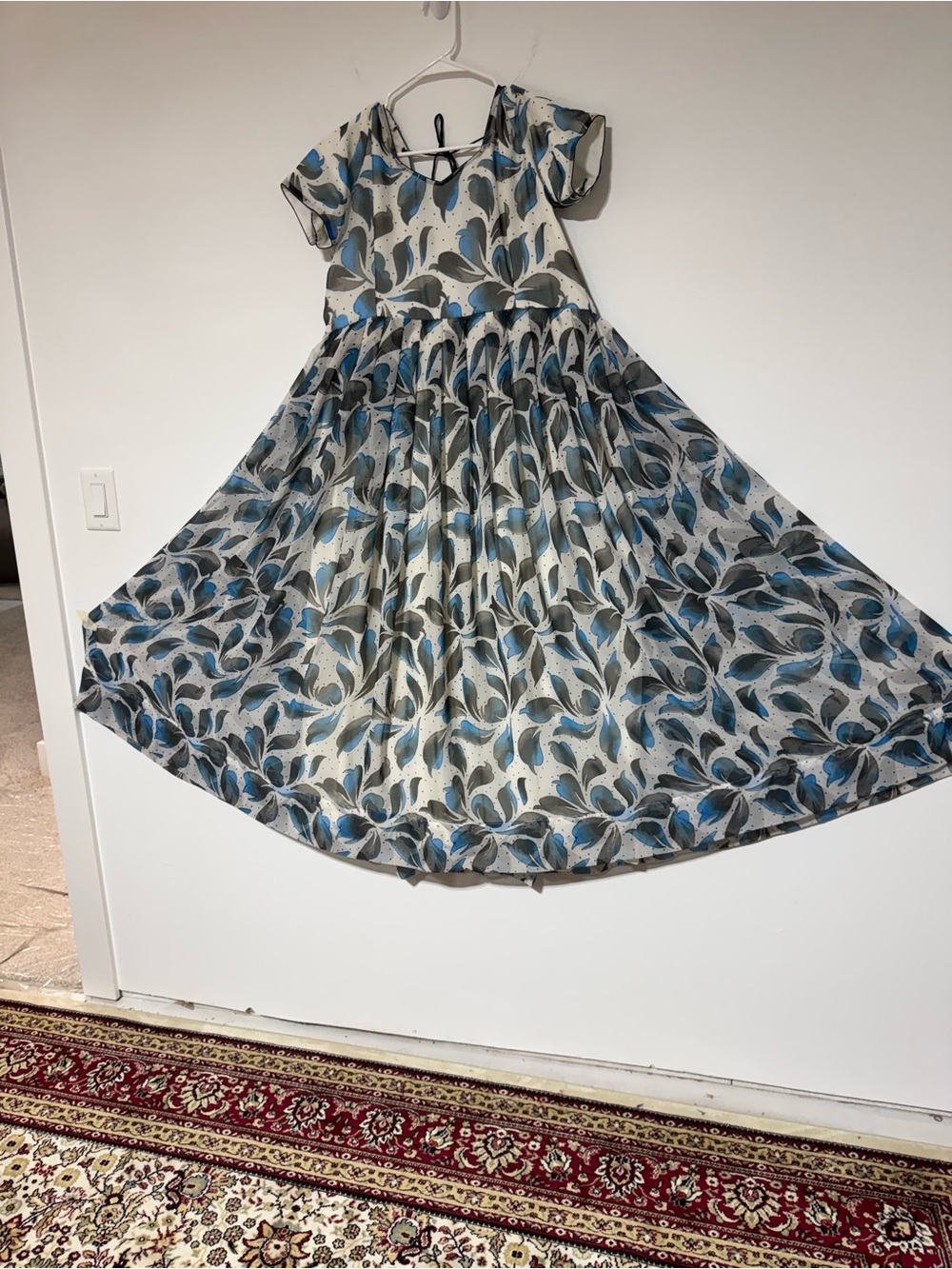 Flowing Blue Floral Maxi Dress